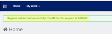IIQ Access Request Confirmation banner