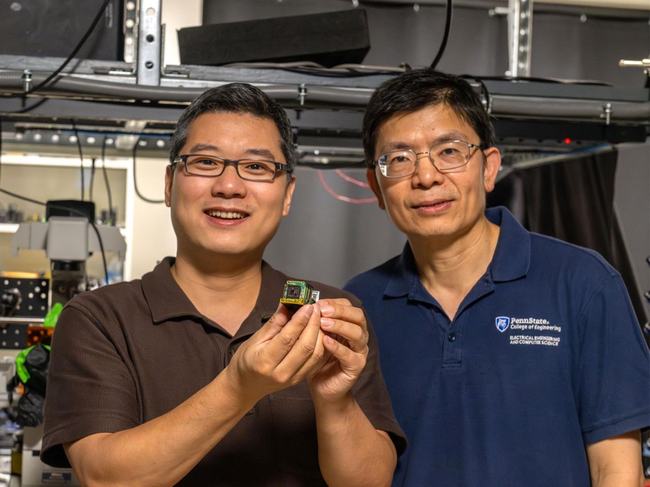 <p>Using butterfly and shrimp sight as inspiration, researchers in the School of Electrical Engineering and Computer Science developed a metasurface, which uses tiny, antenna-like nanostructures to tailor light and encode the spectral and polarization information of a captured image. They also developed a neural network to decode the images.</p>