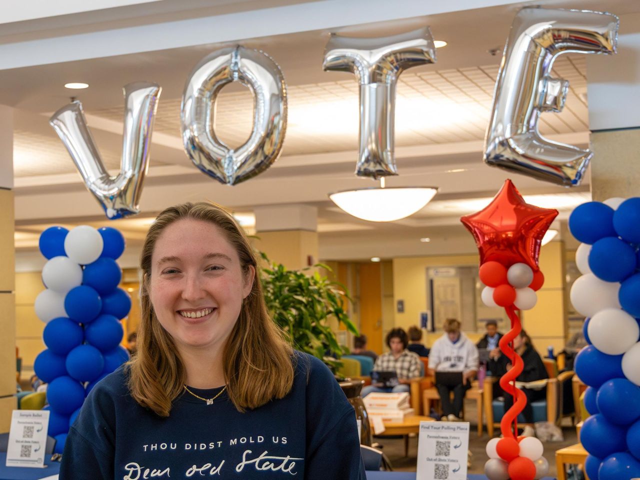 <p>Maddie Hindman, a master of public policy student, is using her Liberal Arts education and passion for civic engagement to get out the vote.</p>