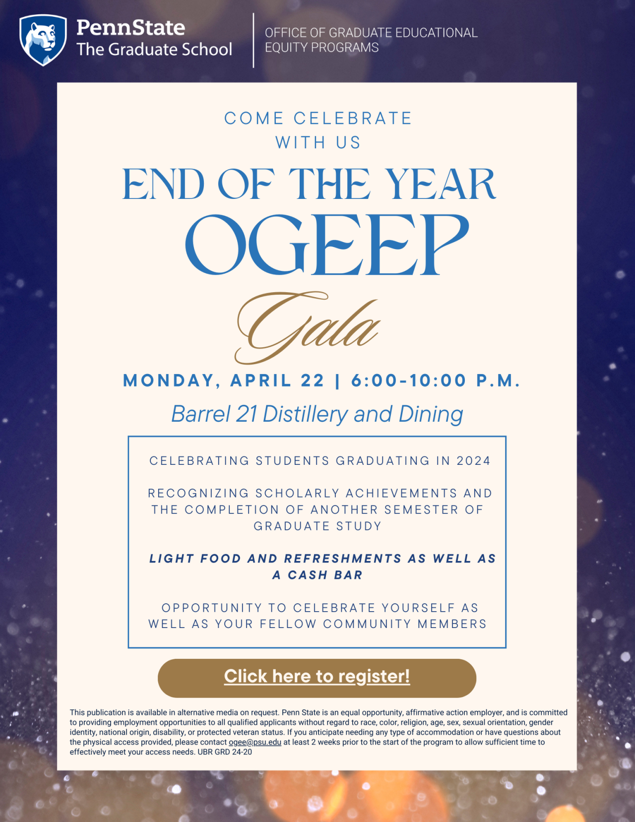 Flyer for OGEEP Grad Gala Event