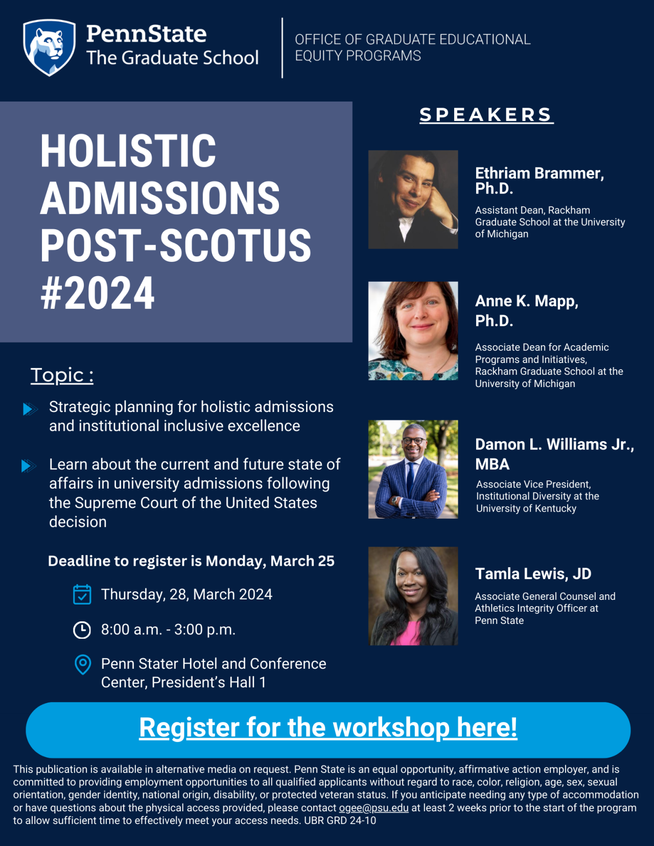 Holistic Admissions Event Flyer
