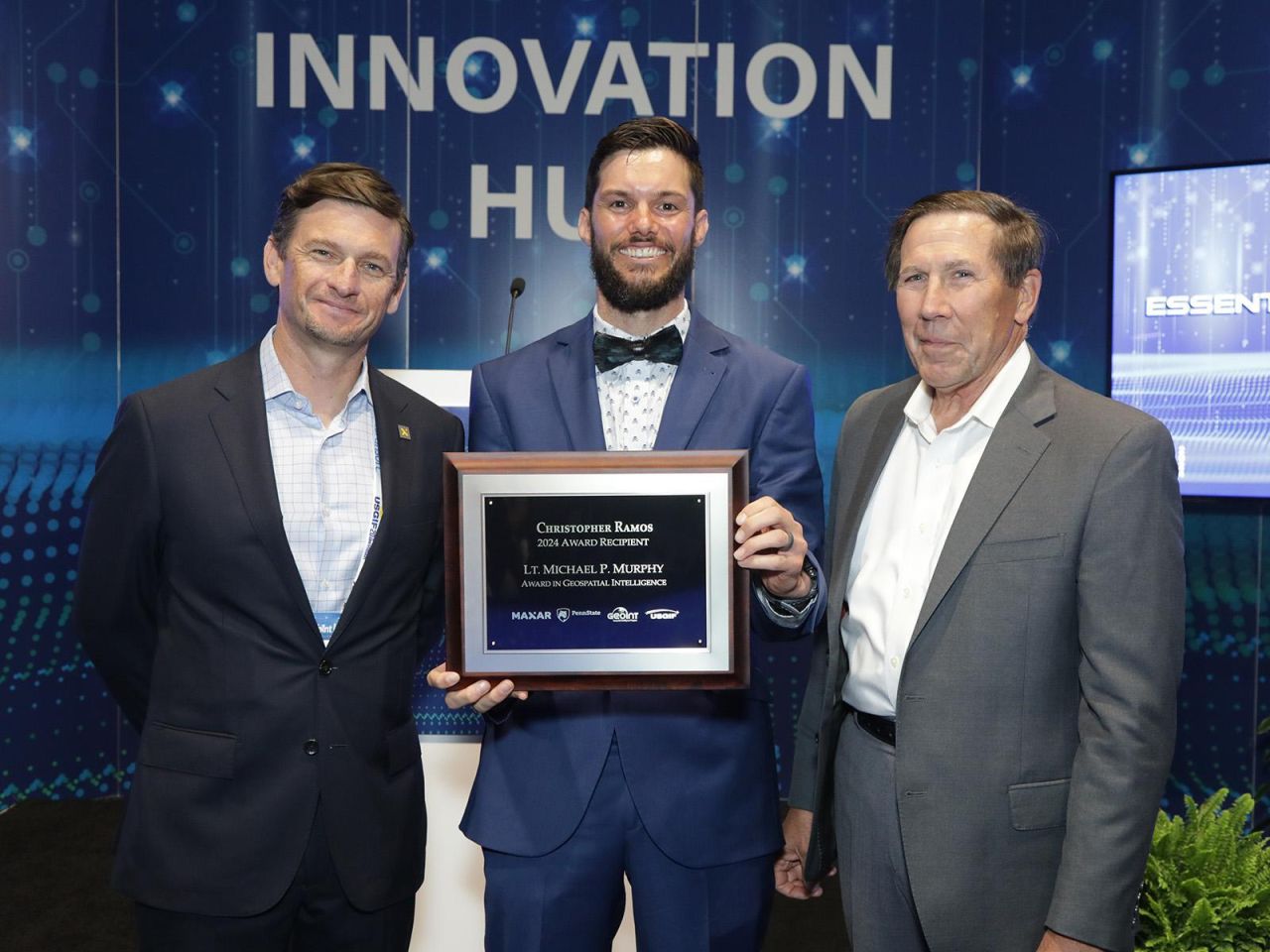 <p>A U.S. Air Force veteran who is a Penn State World Campus master's student has received the University's 2024 Lieutenant Michael P. Murphy Award, which recognizes outstanding contributions to the geospatial intelligence community. The honoree is Christopher Ramos, who served for 10 years in the U.S. Air Force working in special operations weather forecasting. </p>