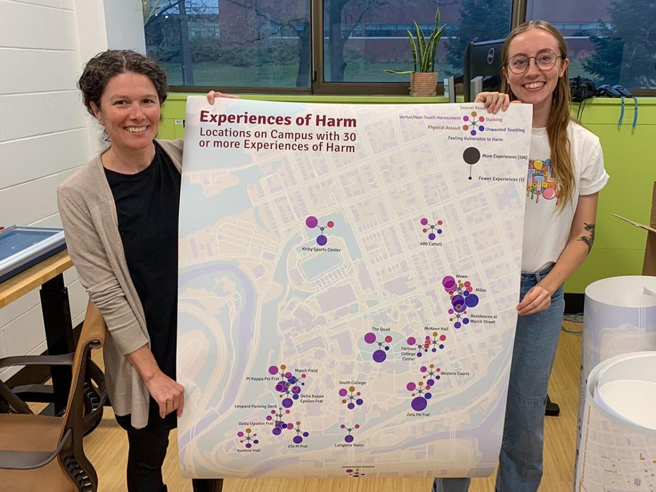 <p>Penn State alumna Dana Cuomo and current graduate student Lily Houtman partnered to map student-reported experiences of gender-based violence at Lafayette College. </p>