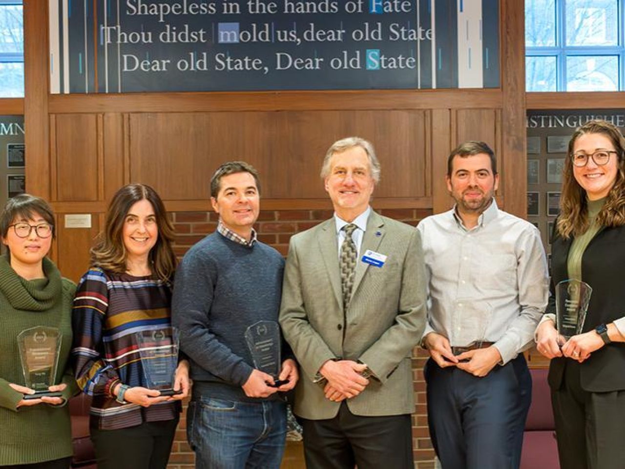 <p>The Institute of Energy and the Environment presented awards to six Penn State faculty members for their collaborative, interdisciplinary research efforts and mentorship.</p>