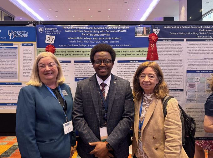 <p>Penn State Ross and Carol Nese College of Nursing students Jessica Wellington and Ahmed-Rufai Yahaya won awards for their research at the 2025 Eastern Nursing Research Society’s Annual Scientific Sessions (ENRS) in Philadelphia on April 3-4.</p>