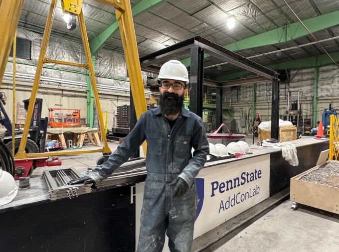 <p>Stuckeman architecture doctoral student Ali Baghi's research primarily focuses on new techniques for 3D printing concrete that would eliminate the need for traditional support structures, with a focus on sustainability and automation.</p>