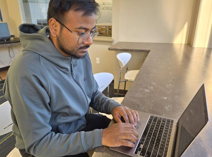 <p>Anivesh Sinha is one of the graduate research assistants working with a team of faculty and students from five Commonwealth Campuses, with funding from a University Presidential Public Impact Research Award, to help Pennsylvania nonprofit organizations improve their cybersecurity practices.</p>