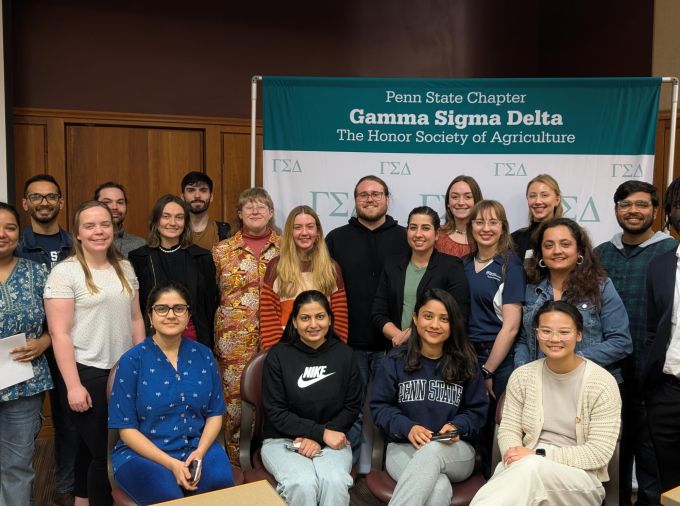 <p>The Penn State chapter of Gamma Sigma Delta, the agricultural honor society, recognized faculty, staff, postdoctoral scholars and students from the College of Agricultural Sciences during its annual meeting April 3.</p>
<p> </p>