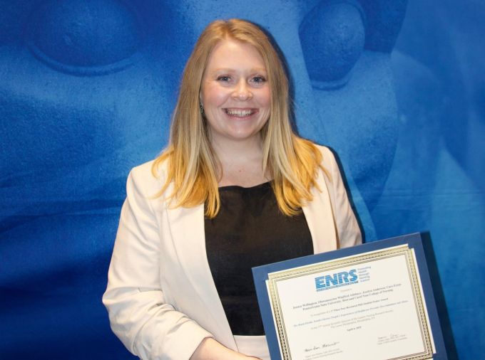 <p>Jessica Wellington, a doctoral candidate at the Penn State Ross and Carol Nese College of Nursing, received the National Institutes of Health Ruth L. Kirschstein National Research Service Award to fund a project focused on parental caregivers of adults with profound autism. </p>