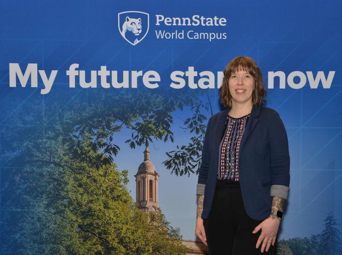 <p>Kelli Volkomer earned an undergraduate and graduate degree through the Penn State College of Earth and Mineral Sciences and Penn State World Campus.</p>