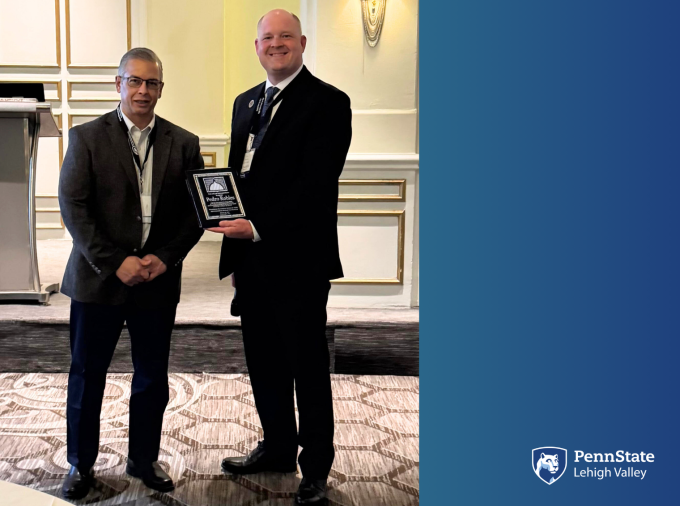 <p>Pedro Robles, assistant professor of cyber analytics and operations at Penn State Lehigh Valley, and Daniel J. Mallinson, associate professor of public policy and administration at Penn State Harrisburg, were honored by the American Society for Public Administration with a best article award.</p>